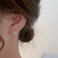 thumbnail image 5 of AYYUFE 1 Pair Ear Studs Shiny Imitation Jade Inlay Ear Decoration Fashion Jewelry Piercing Studs Earring Women Jewelry Gift Christmas Gift, 5 of 7