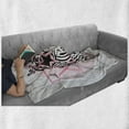 thumbnail image 5 of Owl Print Soft Flannel Fleece Throw Blanket, Funny Contemporary Art Star Eyed Bird on Triangles, Cozy Plush for Indoor and Outdoor Use, 70" x 90", Pink Grey, by Ambesonne, 5 of 5