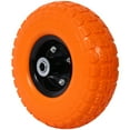 thumbnail image 5 of Heavy-Duty Flat free PU foam Tire and Wheel - 4.10/3.50-4", 10" Diameter, 5/8" Axle Bore Hole, 2.2" Offset Hub and Double Sealed Bearings for Hand Trucks Replacement,orange color,, 5 of 9
