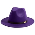 thumbnail image 4 of DuoJiaJ Unisex Classic Jazz Fedora, French Style Wool Hat for Retro Outfits Purple One Size, 4 of 4