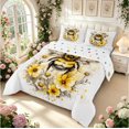 thumbnail image 2 of Erosebridal Bohemian Bee Queen Comforter Set,Boho Floral Comforter Sets Queen,White Yellow,Polkadot Reversible,3-Piece,1 Comforter and 2 Pillowcases, 2 of 7
