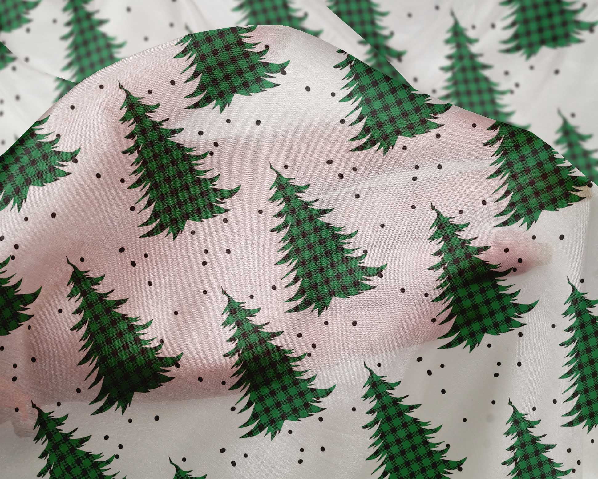 oneOone Silk Tabby Green Fabric Merry Christmas Sewing Craft Projects Fabric Prints By Yard 42 Inch Wide-0FA