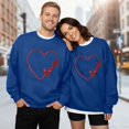 thumbnail image 2 of XIAOCHA Couples Heart Script Sweatshirt Valentine Loose Long Sleeve Round Neck Spring Pullover Soft Daily Top, 2 of 5
