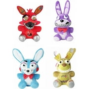 4Pcs Five Nights at Freddy's Nightmare Plushies, FNAF Stuffed Toys for Boys and Girls