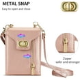 thumbnail image 3 of Phone Case for Samsung Galaxy Z Flip 5 5G 2023 Wallet Cover with Credit Card Holder Zipper Slot Shoulder Crossbody Strap Lanyard Leather Stand Cell ZFlip5 Z5 Flip5 5Z Women Girls Rose Gold, 3 of 14