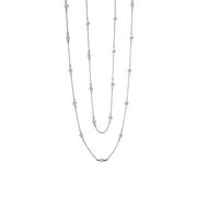 Lafonn Classic Sterling Silver Platinum Plated Lassire Simulated Diamond Necklace (8 CTTW)