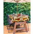 thumbnail image 3 of Fsddascl Burnt Orange Yellow Outdoor Tablecloth - 60x102 Inch Rectangle Dining Table Cover, Ethnic Flowers Modern Abstract Waterproof Outdoor Table Cloth with Umbrella Hole & Zipper for Picnic/Patio, 3 of 7