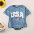thumbnail image 2 of Baby Boy Girl Clothes 4th of July Outfit 0 3 6 12 18 Months Newborn USA Romper American Flag Rompers Independence Day Outfit, 2 of 6
