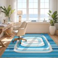 thumbnail image 3 of Design&I 3'x5' Washable Accent Rug Ocean Themed Abstract Tidal Wave Rings Nautical Beachy Theme for Bedroom, Walk-in Closet, Pet Friendly & Non-Slip Built-In Grip, 3 of 7