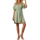 thumbnail image 1 of INSPIRE CHIC Women's Off the Shoulder Dresses Casual Puff Sleeve Mini Floral Dress Green XS, 1 of 6