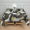 thumbnail image 3 of Black Marble Gold Wave Pattern Square Tablecloth,Waterproof Square Table Cover,Wipeable Spillproof Washable Table Cover for Home Kitchen Party Decor 52"x52"(132x132cm), 3 of 6