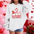 thumbnail image 4 of Sudadera con capucha y estampado de corazón de San Valentín, sudadera de manga larga para niños y niñas, chaqueta para niñas de talla mediana y grande., 4 of 7