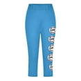 thumbnail image 4 of Fjofpr Leggings for Girls Size 6-7 Toddler Kids Fashion Baesball Print Summer Leisure Yoga Sports Frenum Cropped Pants Sky Blue 6 Years, 4 of 4