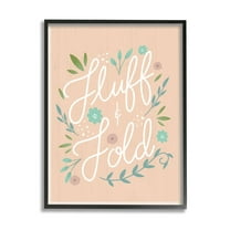 Stupell Industries Fluff & Fold Laundry Phrase Florals Farmhouse Pattern, 24 x 30, Design by Louise Allen