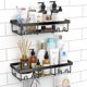 thumbnail image 2 of Estante para bolsas de bolas de ducha, estante de baño negro autoadhesivo, organización interior del baño familiar y almacenamiento de accesorios decorativos, 2 of 6