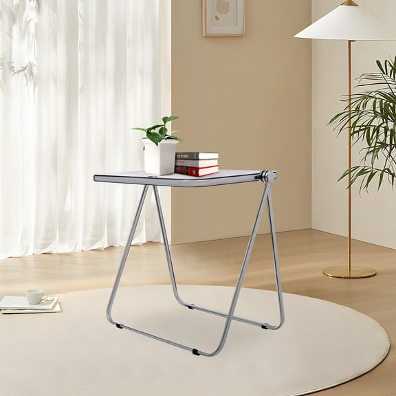 Denest Acrylic Folding Tray Table Clear Acrylic Side End Table With A Silent Pad PVC