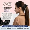 thumbnail image 3 of Blissy Silk Scrunchies (3 Pack) - 100% Pure Mulberry Silk - 22 Momme 6A High-Grade Fibers - Silk Scrunchie for Straight & Curly Hair - Preventing Breakage, Tangling, & Creasing (Black Skinny), 3 of 7