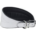 thumbnail image 5 of Dogs My Love Real Leather Extra Wide Padded Tapered Dog Collar (10"-11.25" Neck; 2" Wide, White), 5 of 7