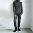 thumbnail image 6 of Scyoekwg Sweatshirts for Women Long Sleeve Tunic Tops Tunic Fall Blouse Pullover Turtleneck Solid Color Casual Shirt Tops Lightweight Long Sleeve Loose Fit Blouses Dark Gray M, 6 of 9