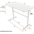 thumbnail image 6 of Stand Steady Tranzendesk 55 Inch Standing Desk | Easy Crank Height Adjustable Sit to Stand Workstation | Modern Ergonomic Desk Supports 3 Monitors | Perfect for Home & Office (55"/ White), 6 of 8