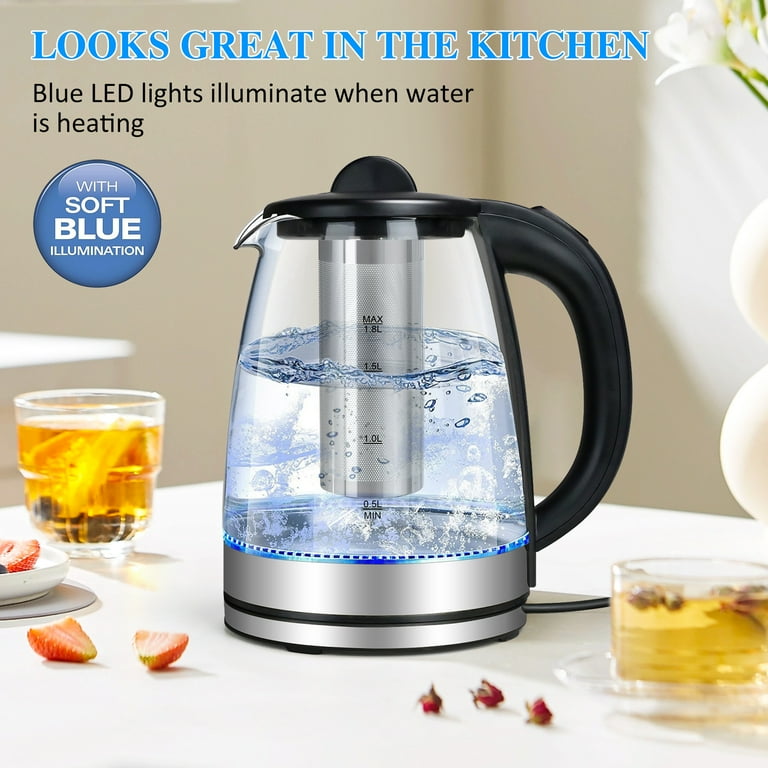 Eco Kettle Ikich Glass Kettle MULTIFUNCTION ELECTRIC KETTLE WHITE