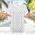 thumbnail image 4 of Dvprdro Plus Size V Neck T Shirts for Women Short Sleeve Loose Fit Polka Dots Summer Casual Tops, 4 of 8