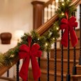 thumbnail image 4 of Red Flocked Bow Christmas Ornament with Velvety Soft Touch – Perfect for Tree, Wreath, and Door Decor, 4 of 6