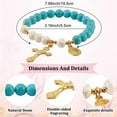 thumbnail image 2 of 12 Pcs Bracelet Turquoise Round Beaded Stretch Bracelet Beads Bracelet Oval Charm Bracelet for Women Faith Prayer Handmade Jewelry, 2 of 7