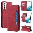 thumbnail image 1 of Allytech for Samsung Galaxy S22 5G Phone Case, Premium PU Leather Card Holder RFID Blocking Shockproof Kickstand Flip Magnetic Closure Slim Wallet Protective Case Cover for Samsung S22 Phone, Red, 1 of 10