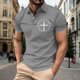 thumbnail image 3 of Mens Casual Manga Corta Botón Abajo Camisas Impresión Turndown Cuello Camiseta Casual Moda Superior para Al Aire Libre Diario, 3 of 5
