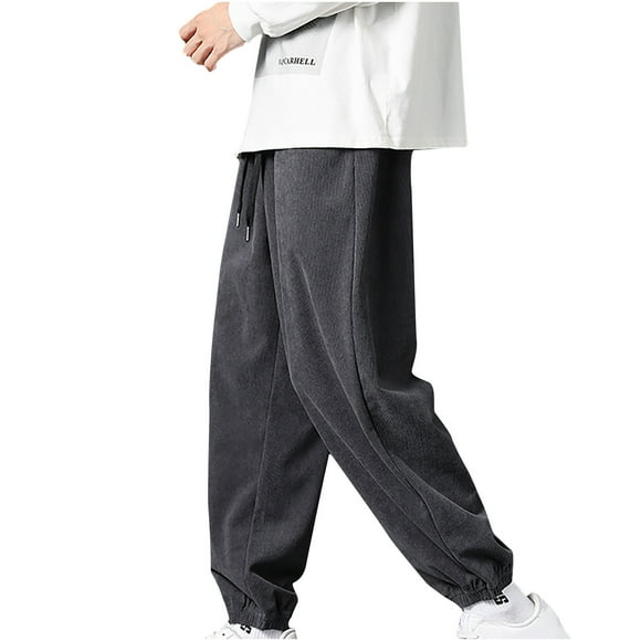 EGNMCR Men's Lightweight Pants, Cargo Pants Men, Linen Pants Men, Mens Casual Loose Fit Elastic Waist Pants Men's Fashion Drawstring Elastic Waist Solid Color Casual Jogger Length Pants Men Pants