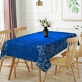 thumbnail image 3 of Nanqianyi Christmas Snowflake Blue Tablecloth 60" x 84" Rectangle, Waterproof Polyester Fabric Table Cloth for Xmas Holidays Dinner Decor, 3 of 11