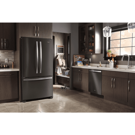 Whirlpool - 25.2 Cu. Ft. French Door Refrigerator with Internal Water Dispenser - Black Stainless Steel