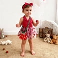 thumbnail image 2 of Kogui Baby Dress Newborn Baby Girls Romper Jumpsuit Infant Girl Summer 0 3 6 9 12 18 24 Months (Red,0-3 Months), 2 of 7