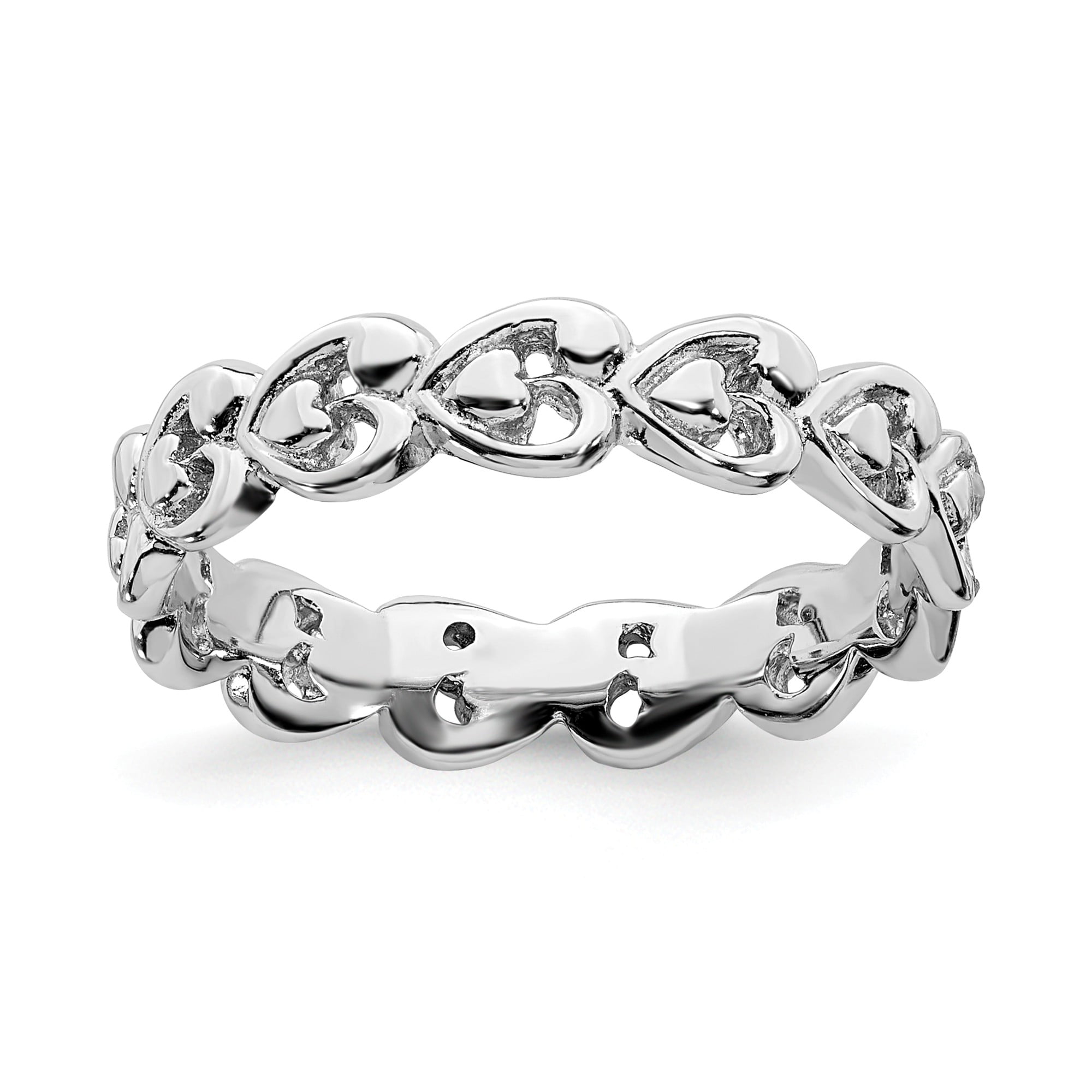 Sterling Silver Stackable Expressions Polished Heart Ring - Size 5 ...