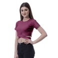 thumbnail image 3 of Moomaya Haut pour Femmes à Ourlet Croisé, Manches Courtes, Col Rond, T-Shirt, Blouse, Hauts, 3 of 6