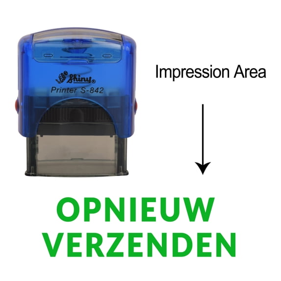 eloria Opnieuw Verzenden Self Inking Rubber Stamp Business Custom Stamp Office Stationary, Color: Green Ink