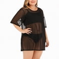 thumbnail image 4 of NIEWTR Womens Summer Plus Size Beach Cover Up Skirt Loose Bikini Dress Bathing Suit Coverups for Vacation(Black,2XL), 4 of 8