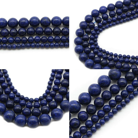 US 6/8/10mm Grade A Natural Lapis Lazuli Stone Beads Round Loose For Jewelry DIY