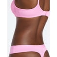 thumbnail image 3 of Joyspun Women's Ribbed Modal Thong Panties, 3-Pack, Sizes XS-3XL, 3 of 6