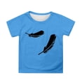 thumbnail image 1 of Girls Summer Tops Cute Printed Round Neck Tees Stretchy Breathable Comfortable For Outdoor Activities Age 3-13, 1 of 4