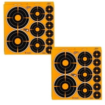 Ez Aim Adhesive Splash Reactive Paper Shooting Targets, Circle, 12-Sheets, Black & Orange, Multi Size, 2 Pack