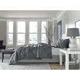 thumbnail image 5 of Hearth and Harbor Tranquility Pinch Down Alternative Comforter with Matching Pillow Shams, Queen, Gray, 5 of 5