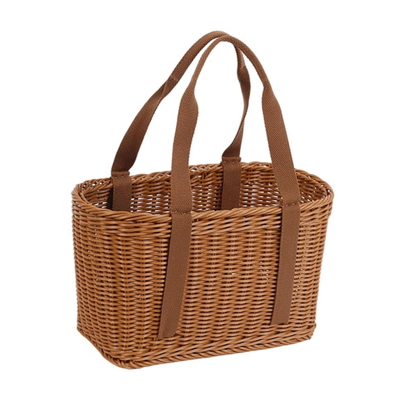 Cesta tejida a mano, cesta de comestibles Simple multifuncional para compras en el balcón Pequeño