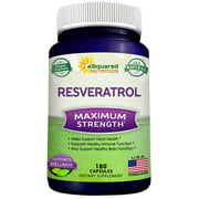100% Natural Resveratrol - 1000mg Per Serving Max Strength (180 Capsules) Antioxidant Supplement, Trans-Resveratrol Pills for Heart Health & Pure Weight Loss, Trans Resveratrol for Anti-Aging