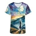 thumbnail image 5 of SwiftWear Halloween Witch Print Scrubs Tops for Women Nursing Scrubs Work Uniform V Neck Short Sleeve Nurse Scrub with Pockets L, 5 of 5