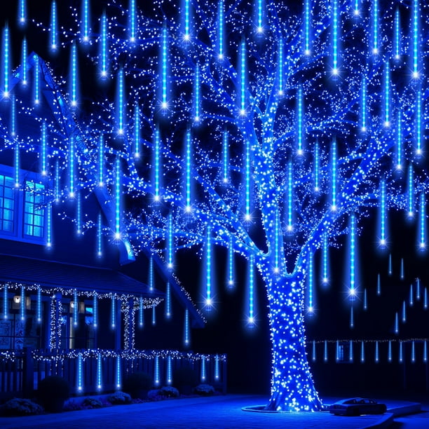Cadena de luces JOYIN Meteor Shower, color azul, 8 tubos, 30 cm