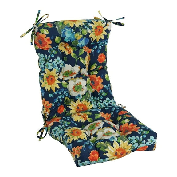 Blazing Needles 18-inch by 38-inch Spun Polyester Patterned Outdoor Tufted Chair Cushion