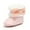 Pink, variant on REDARER Unisex Baby Winter Booties - Soft Sole Non- First Walk Shoes with Plush Lining & Bow Detail,Color:Pink,Size:0-3 Months