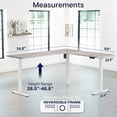 thumbnail image 5 of VIVO Gray / White Electric 75" x 63" Corner Standing Desk, L-Shaped Workstation, 5 of 8